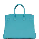 Hermes Special Order (HSS) Birkin 35 Bleu du Nord Verso Togo Brushed Palladium Hardware