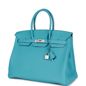 Hermes Special Order (HSS) Birkin 35 Bleu du Nord Verso Togo Brushed Palladium Hardware