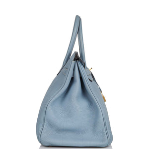 Hermes Birkin 35 Bleu Lin Togo Gold Hardware