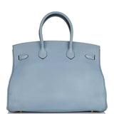 Hermes Birkin 35 Bleu Lin Togo Gold Hardware