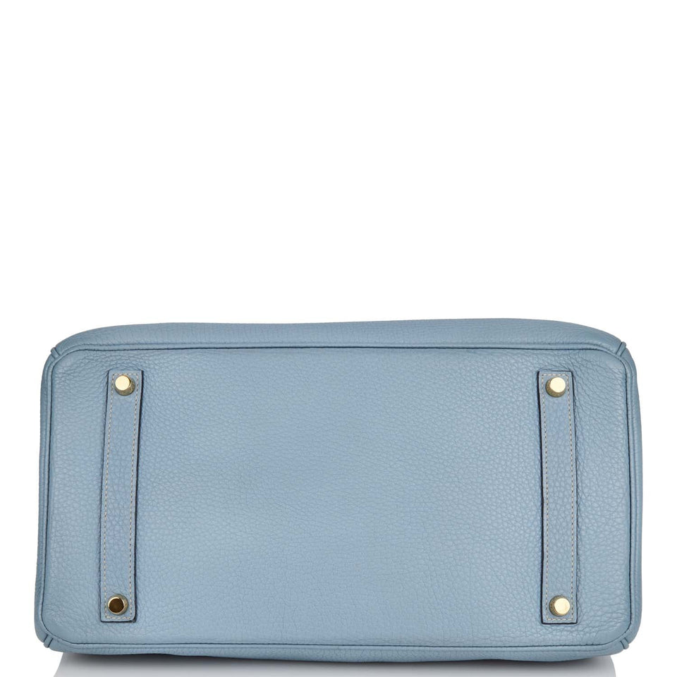 Hermes Birkin 35 Bleu Lin Togo Gold Hardware