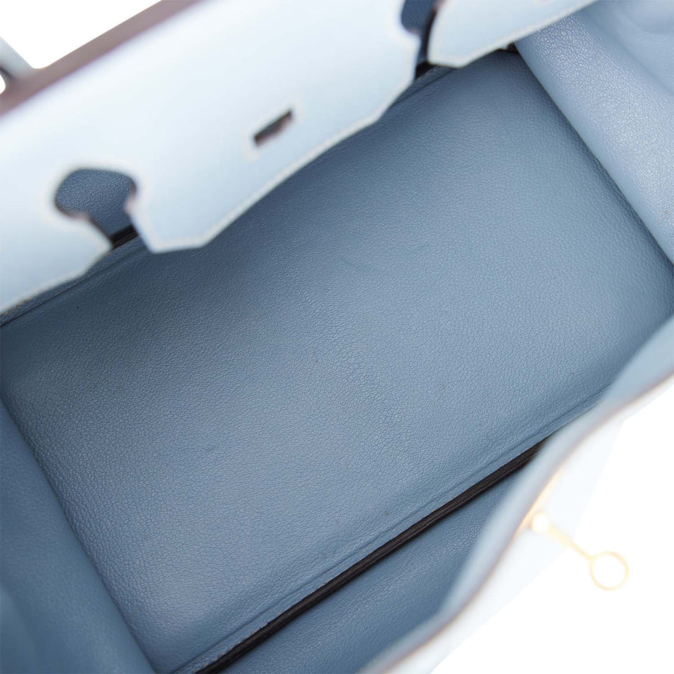 Hermes Birkin 35 Bleu Lin Togo Gold Hardware