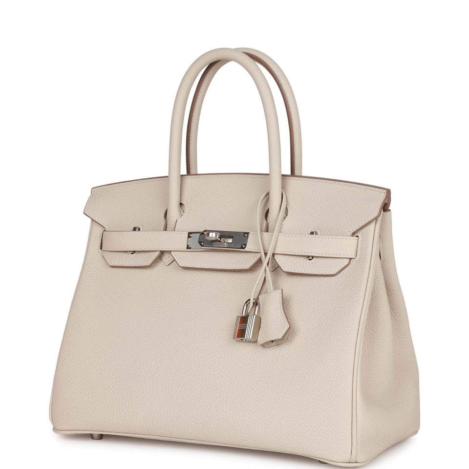 Hermes Birkin 30 Craie Togo Palladium Hardware