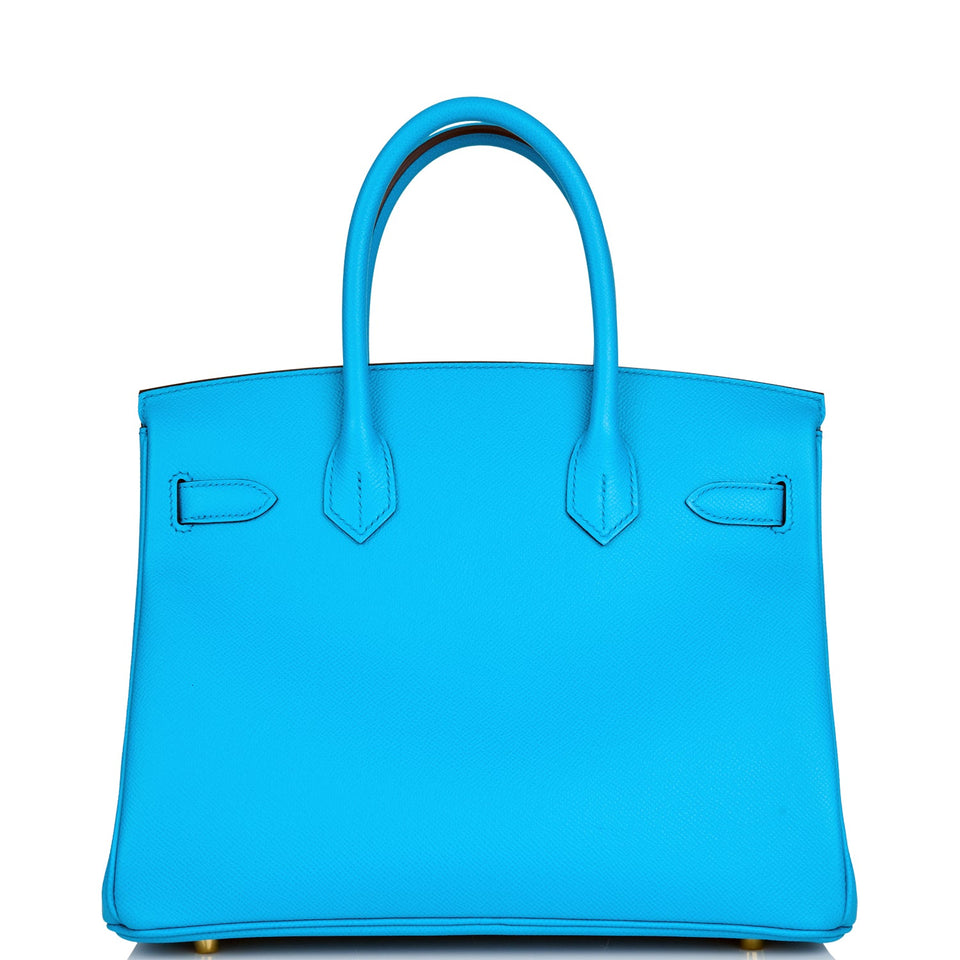 Hermes Birkin 30 Bleu Frida Epsom Gold Hardware