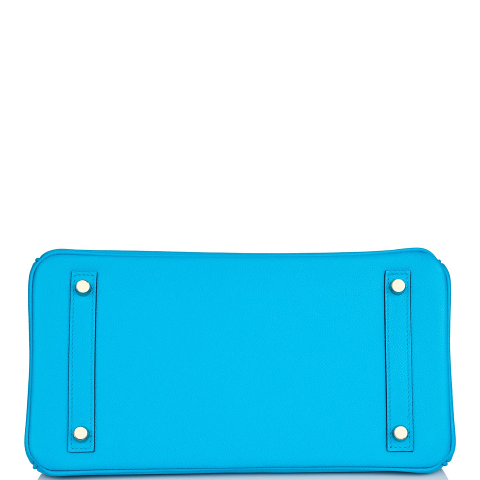 Hermes Birkin 30 Bleu Frida Epsom Gold Hardware