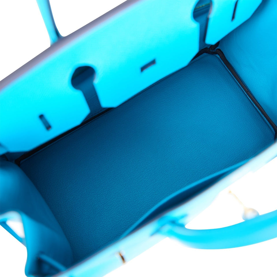 Hermes Birkin 30 Bleu Frida Epsom Gold Hardware