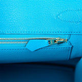Hermes Birkin 30 Bleu Frida Epsom Gold Hardware