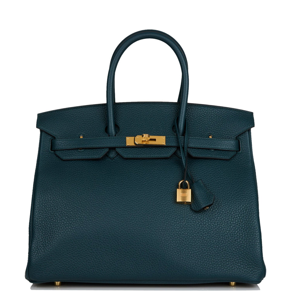 Hermes Birkin 35 Vert Cypress Togo Gold Hardware