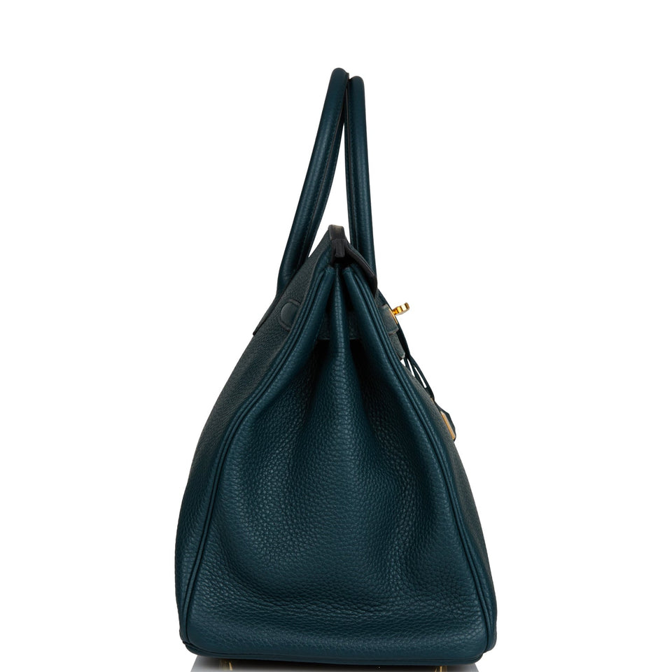 Hermes Birkin 35 Vert Cypress Togo Gold Hardware