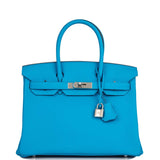 Hermes Birkin 30 Bleu Zanzibar Togo Palladium Hardware