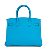 Hermes Birkin 30 Bleu Zanzibar Togo Palladium Hardware