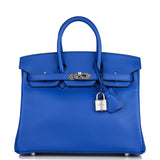Hermes Birkin 25 Bleu Electric Swift Palladium Hardware