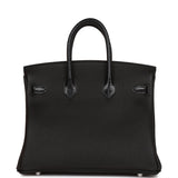 Hermes Birkin 25 Black Lizard and Togo Touch Palladium Hardware