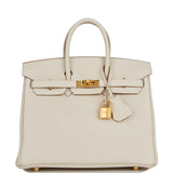 Hermes Birkin 25 Craie Togo Gold Hardware