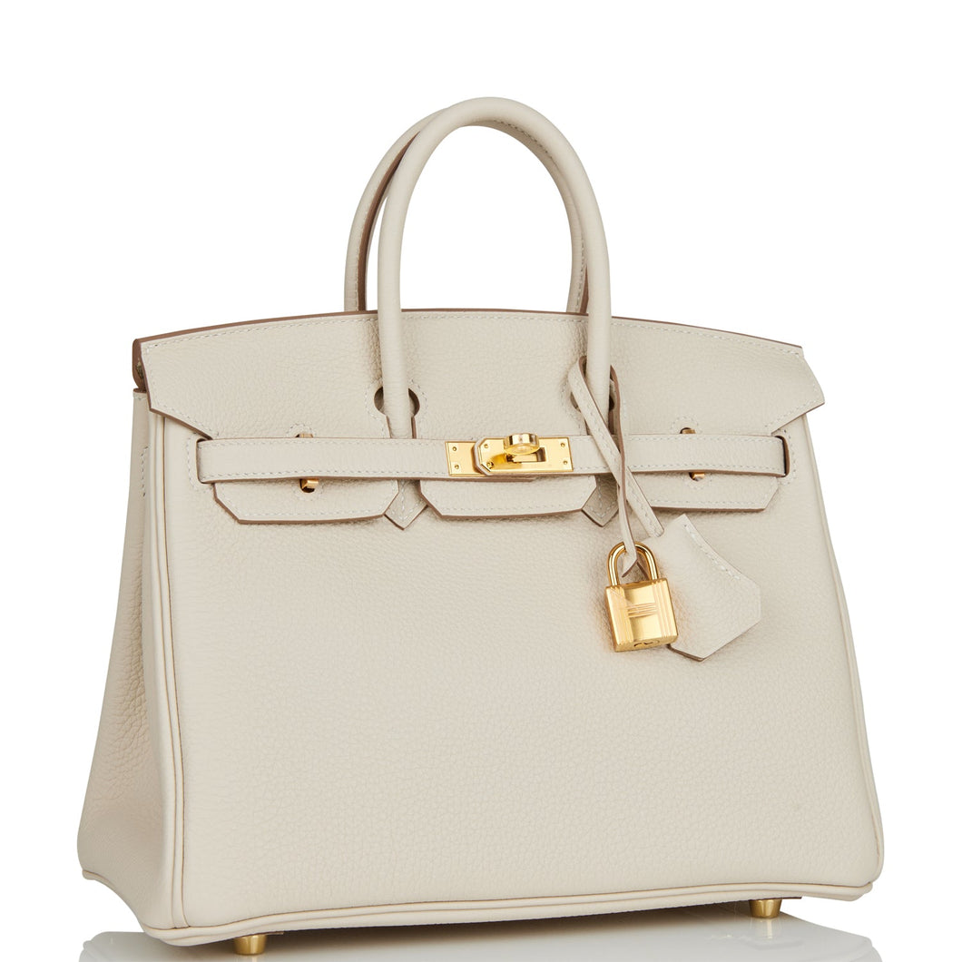 Hermes Birkin 25 Craie Togo Gold Hardware