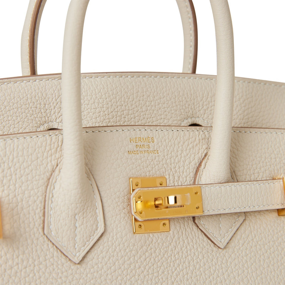 Hermes Birkin 25 Craie Togo Gold Hardware