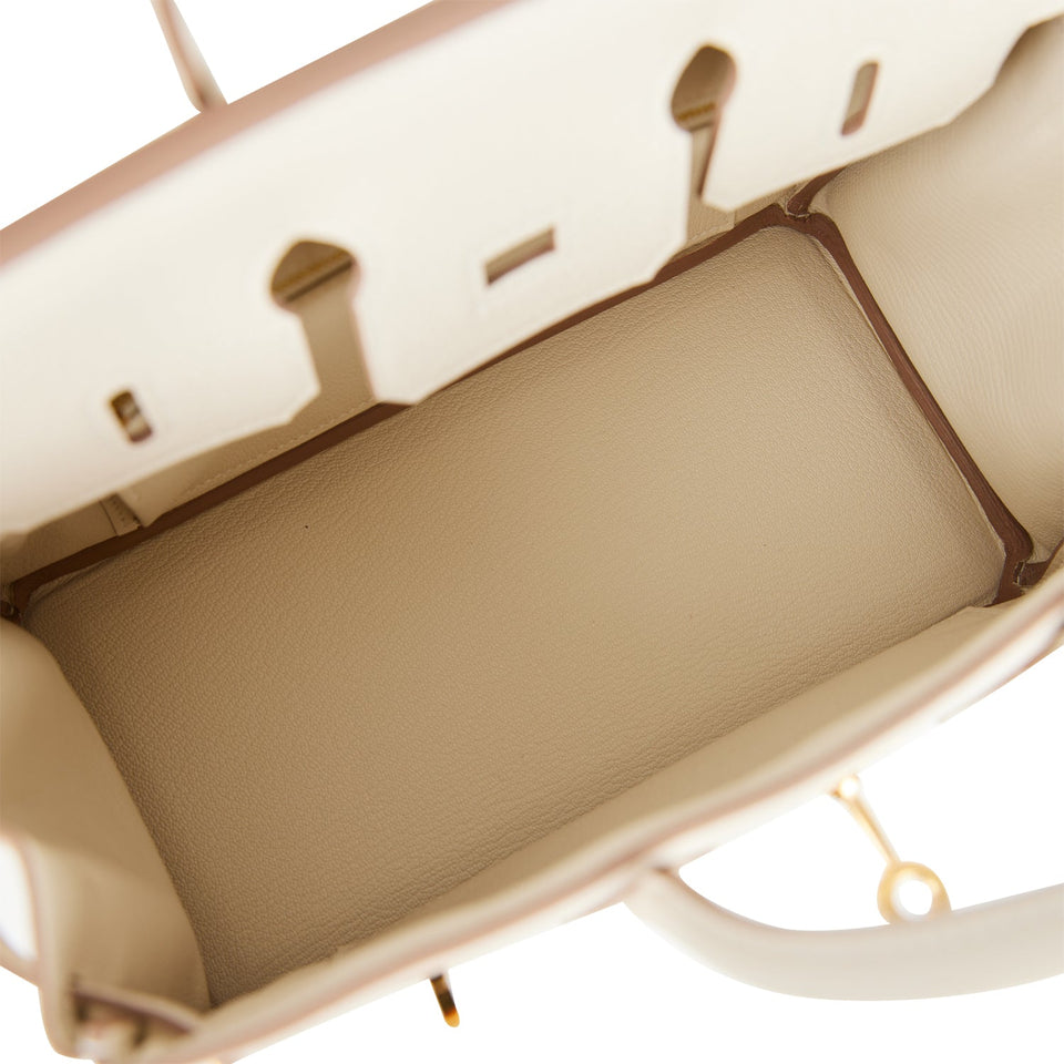 Hermes Birkin 25 Craie Togo Gold Hardware