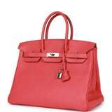 Hermes Birkin 35 Rose Jaipur Clemence Palladium Hardware