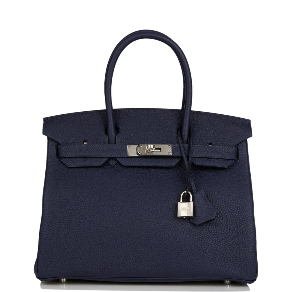 Hermes Birkin 30 Bleu Nuit Togo Palladium Hardware