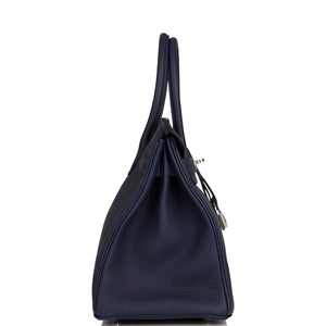 Hermes Birkin 30 Bleu Nuit Togo Palladium Hardware