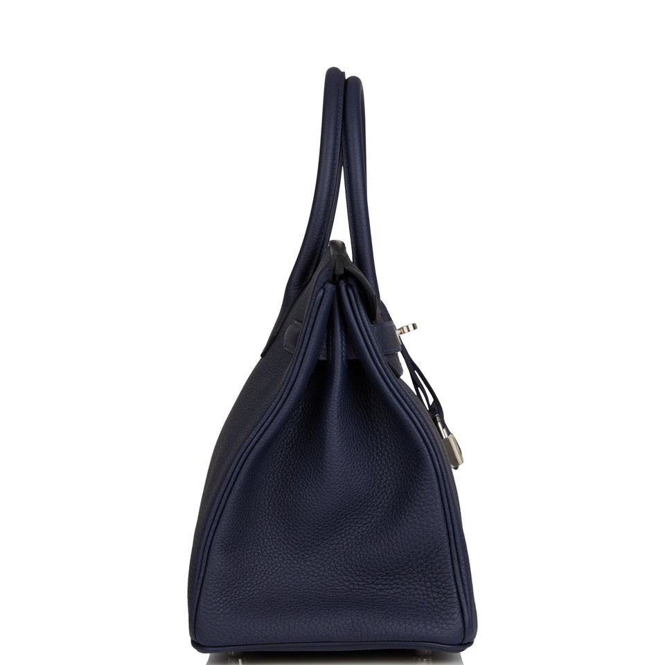 Hermes Birkin 30 Bleu Nuit Togo Palladium Hardware