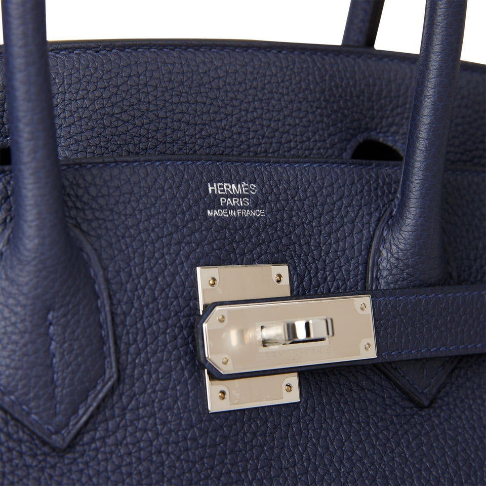 Hermes Birkin 30 Bleu Nuit Togo Palladium Hardware