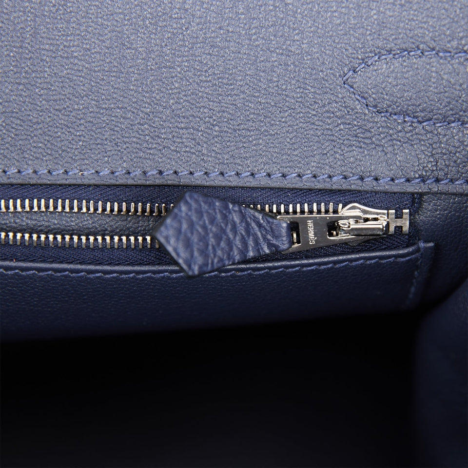 Hermes Birkin 30 Bleu Nuit Togo Palladium Hardware