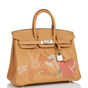Hermes Birkin 25 In & Out Biscuit Swift Palladium Hardware