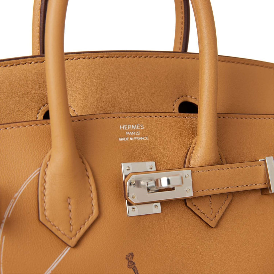 Hermes Birkin 25 In & Out Biscuit Swift Palladium Hardware