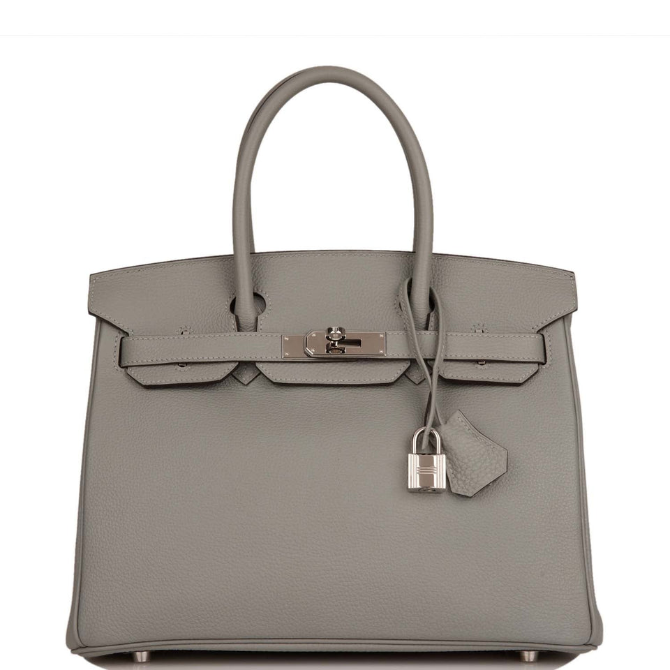 Hermes Birkin 30 Gris Mouette Togo Palladium Hardware