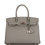 Hermes Birkin 30 Gris Mouette Togo Palladium Hardware