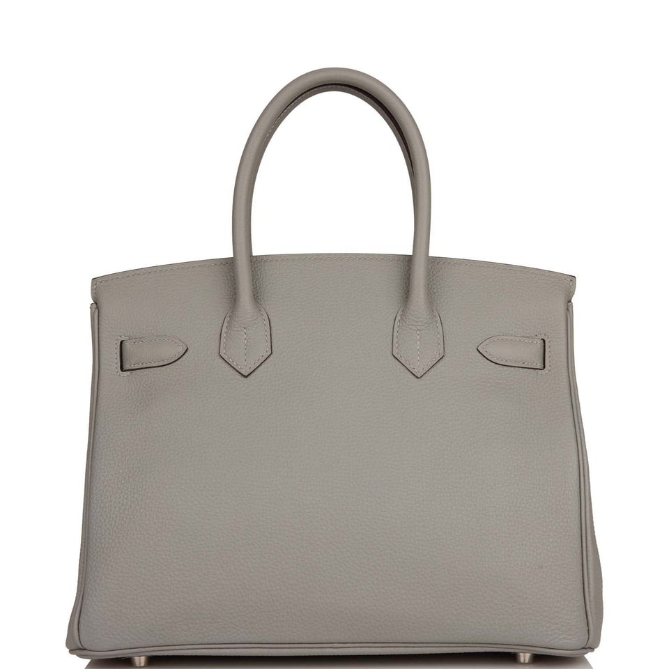 Hermes Birkin 30 Gris Mouette Togo Palladium Hardware