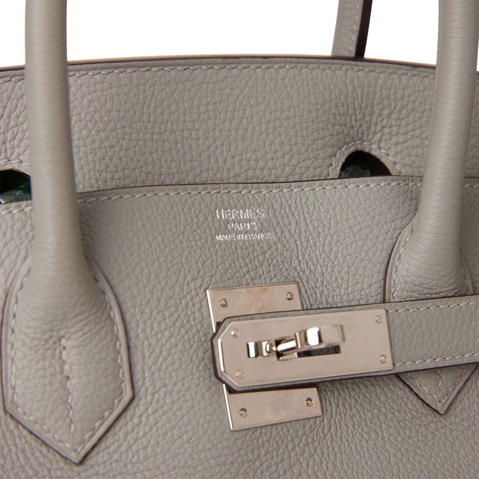 Hermes Birkin 30 Gris Mouette Togo Palladium Hardware