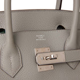 Hermes Birkin 30 Gris Mouette Togo Palladium Hardware