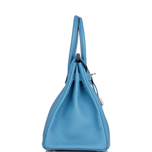 Hermes Birkin 30 Bleu Azur Togo Palladium Hardware