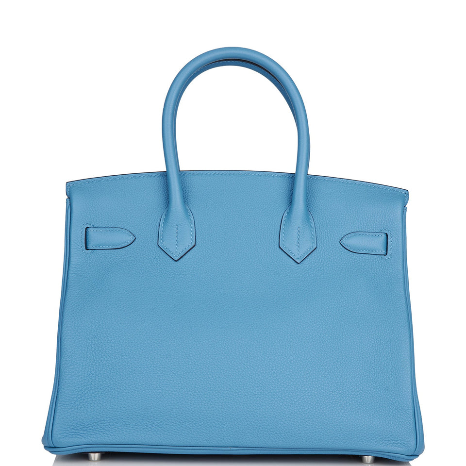Hermes Birkin 30 Bleu Azur Togo Palladium Hardware