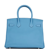 Hermes Birkin 30 Bleu Azur Togo Palladium Hardware