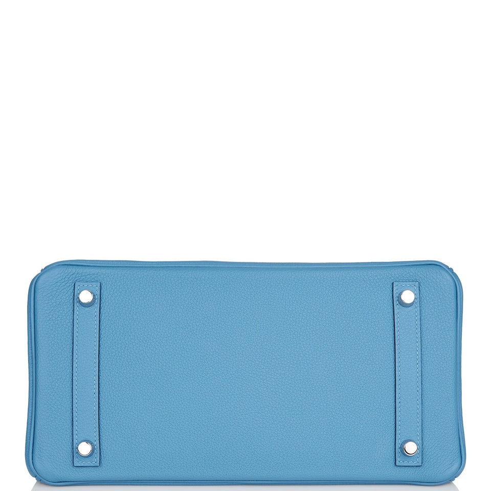 Hermes Birkin 30 Bleu Azur Togo Palladium Hardware