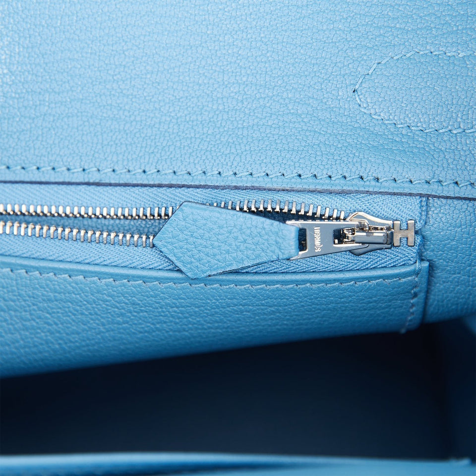 Hermes Birkin 30 Bleu Azur Togo Palladium Hardware
