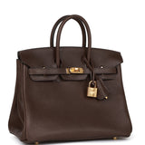 Hermes Birkin 25 Ebene Barenia Faubourg Gold Hardware