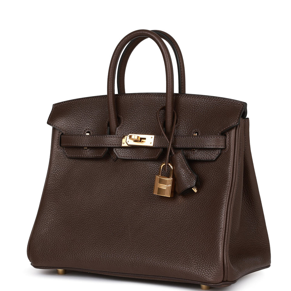 Hermes Birkin 25 Ebene Barenia Faubourg Gold Hardware