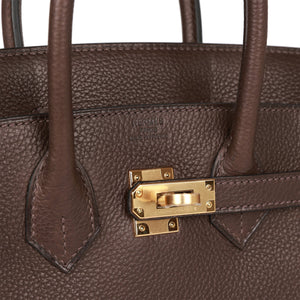 Hermes Birkin 25 Ebene Barenia Faubourg Gold Hardware