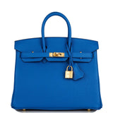 Hermes Birkin 25 Bleu France Togo Gold Hardware
