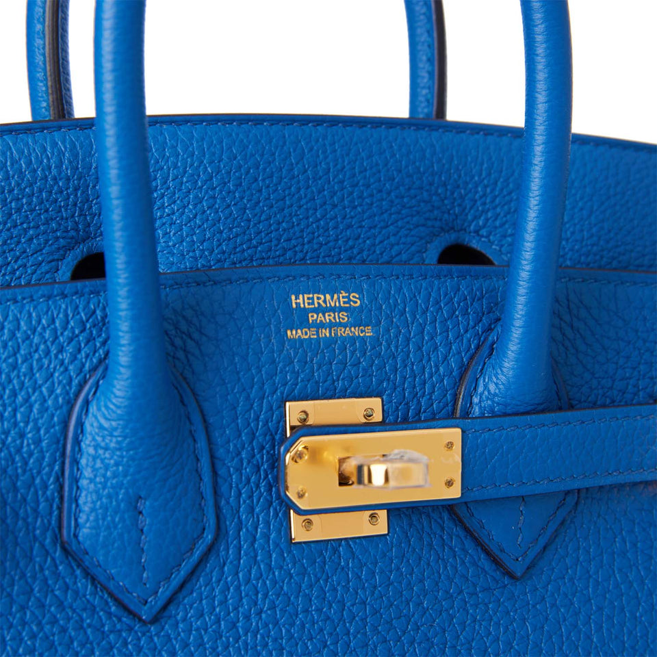 Hermes Birkin 25 Bleu France Togo Gold Hardware