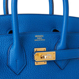 Hermes Birkin 25 Bleu France Togo Gold Hardware
