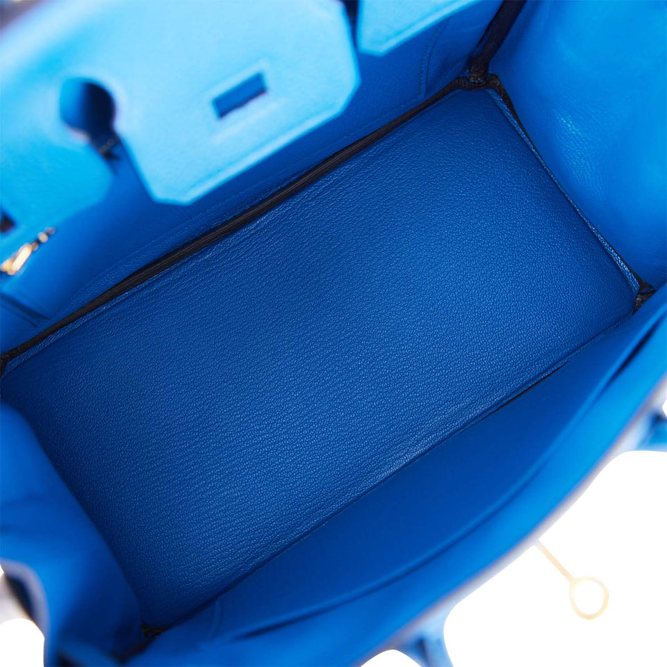 Hermes Birkin 25 Bleu France Togo Gold Hardware