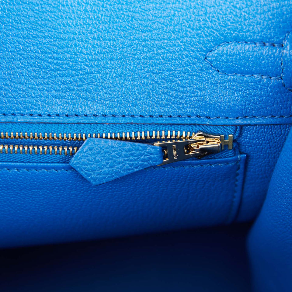 Hermes Birkin 25 Bleu France Togo Gold Hardware