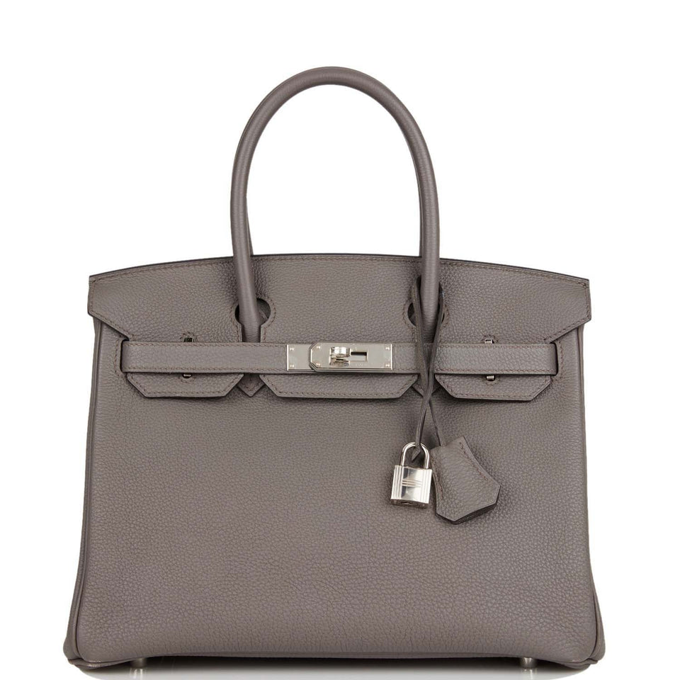 Hermes Birkin 30 Etain Togo Palladium Hardware