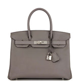 Hermes Birkin 30 Etain Togo Palladium Hardware