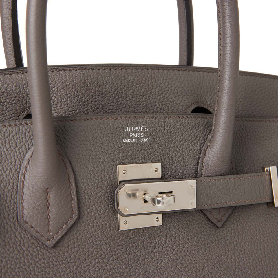 Hermes Birkin 30 Etain Togo Palladium Hardware